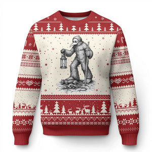 Gothic Plague Doctor Bigfoot Ugly Christmas Sweater Horror Cryptid Spooky Folklore