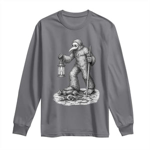 Gothic Plague Doctor Bigfoot Long Sleeve Shirt Horror Cryptid Spooky Folklore