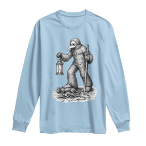 Gothic Plague Doctor Bigfoot Long Sleeve Shirt Horror Cryptid Spooky Folklore