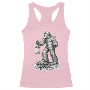 Gothic Plague Doctor Bigfoot Racerback Tank Top Horror Cryptid Spooky Folklore