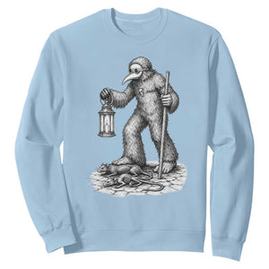 Gothic Plague Doctor Bigfoot Sweatshirt Horror Cryptid Spooky Folklore