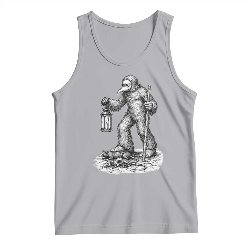 Gothic Plague Doctor Bigfoot Tank Top Horror Cryptid Spooky Folklore