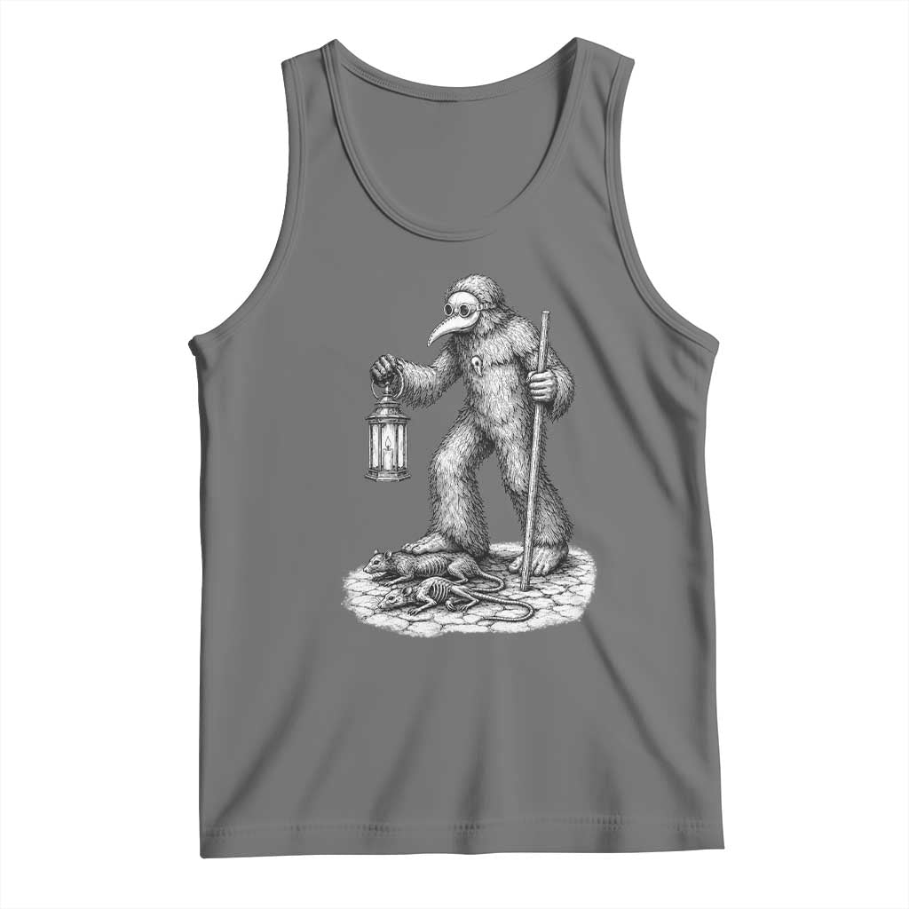 Gothic Plague Doctor Bigfoot Tank Top Horror Cryptid Spooky Folklore