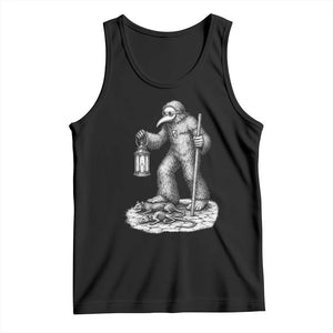 Gothic Plague Doctor Bigfoot Tank Top Horror Cryptid Spooky Folklore