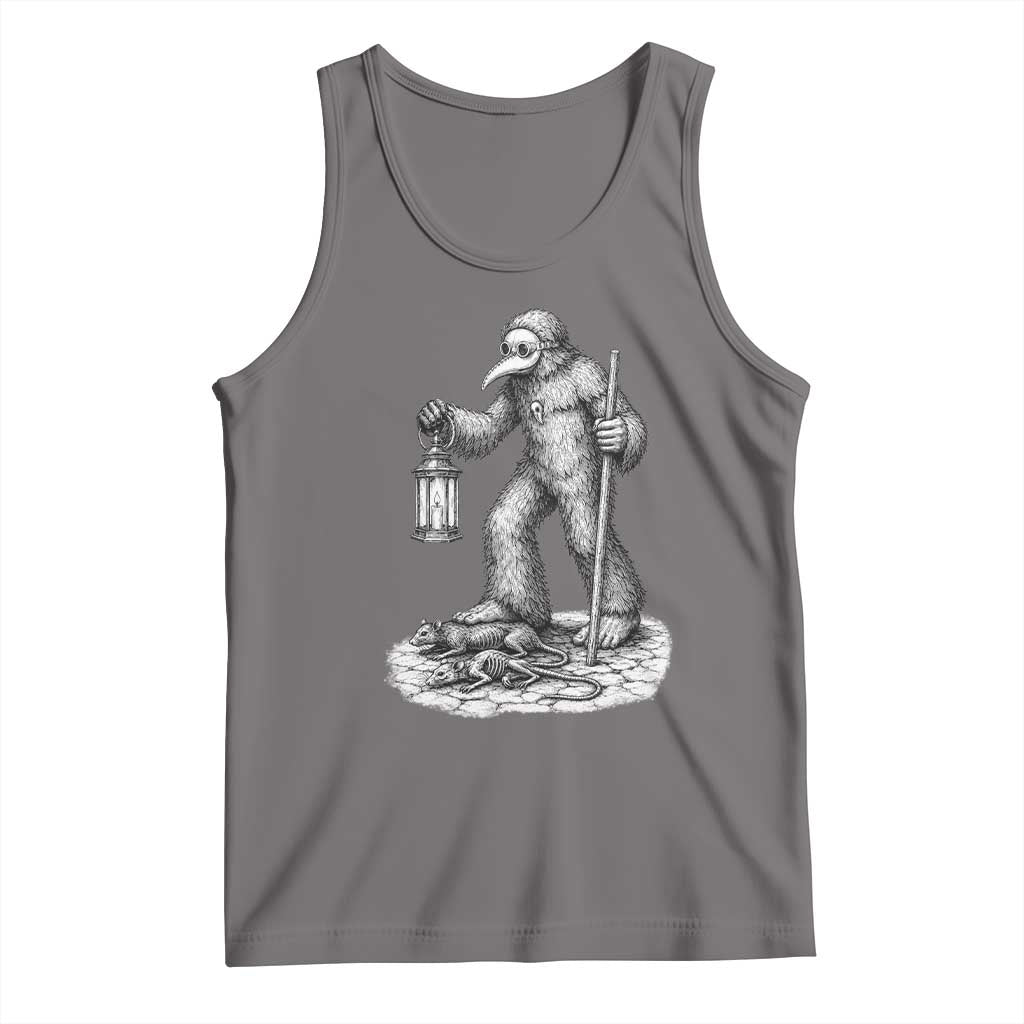 Gothic Plague Doctor Bigfoot Tank Top Horror Cryptid Spooky Folklore
