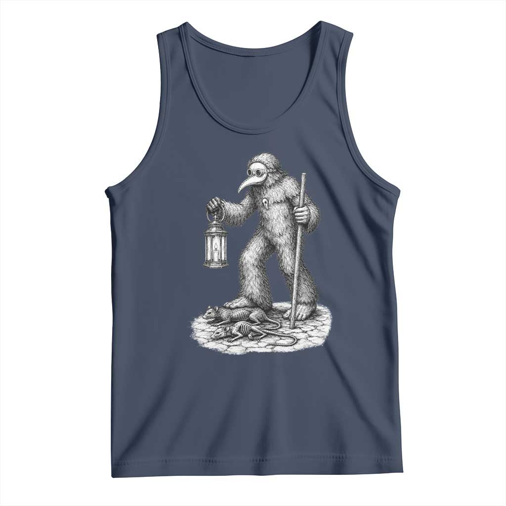 Gothic Plague Doctor Bigfoot Tank Top Horror Cryptid Spooky Folklore