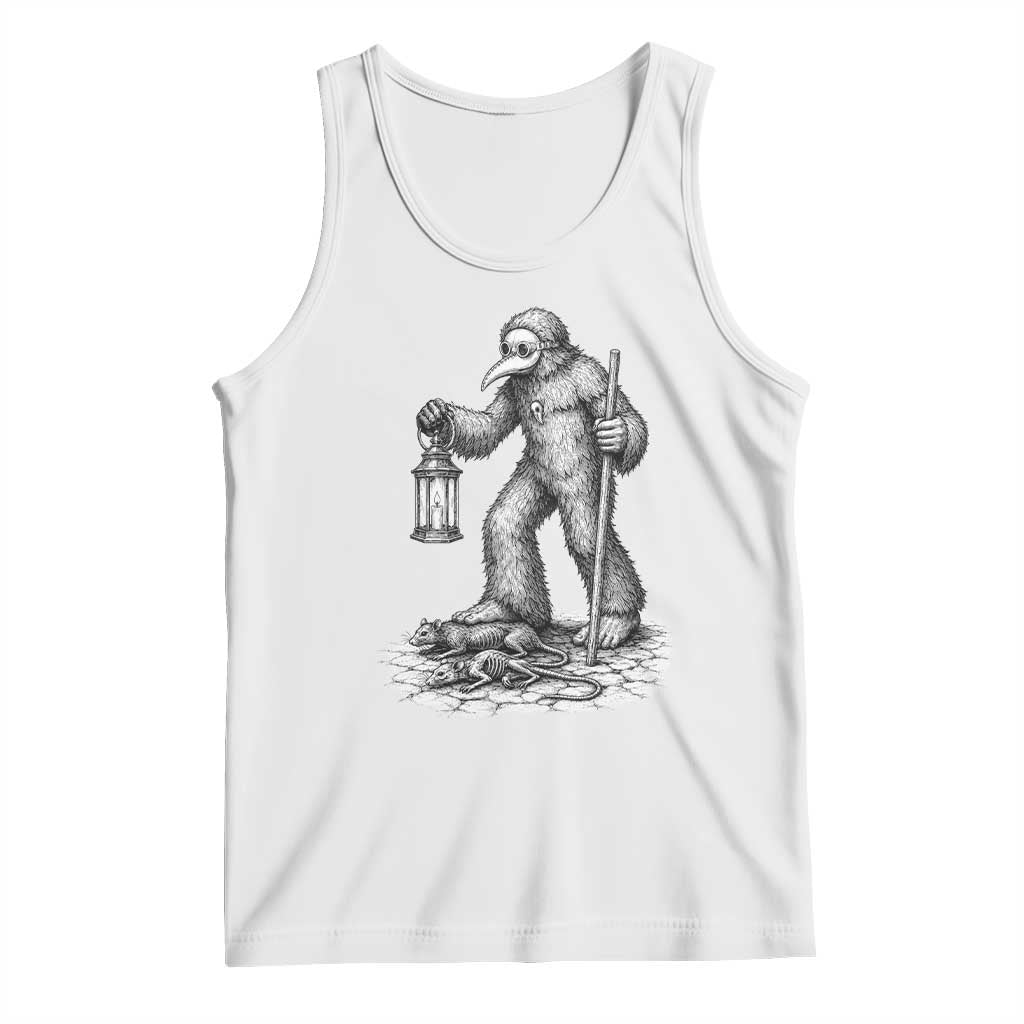 Gothic Plague Doctor Bigfoot Tank Top Horror Cryptid Spooky Folklore
