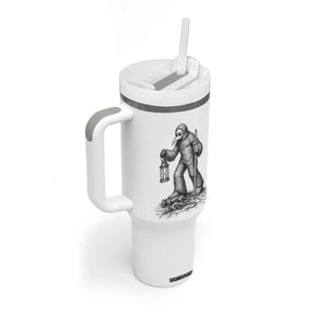 Gothic Plague Doctor Bigfoot Tumbler With Handle Horror Cryptid Spooky Folklore