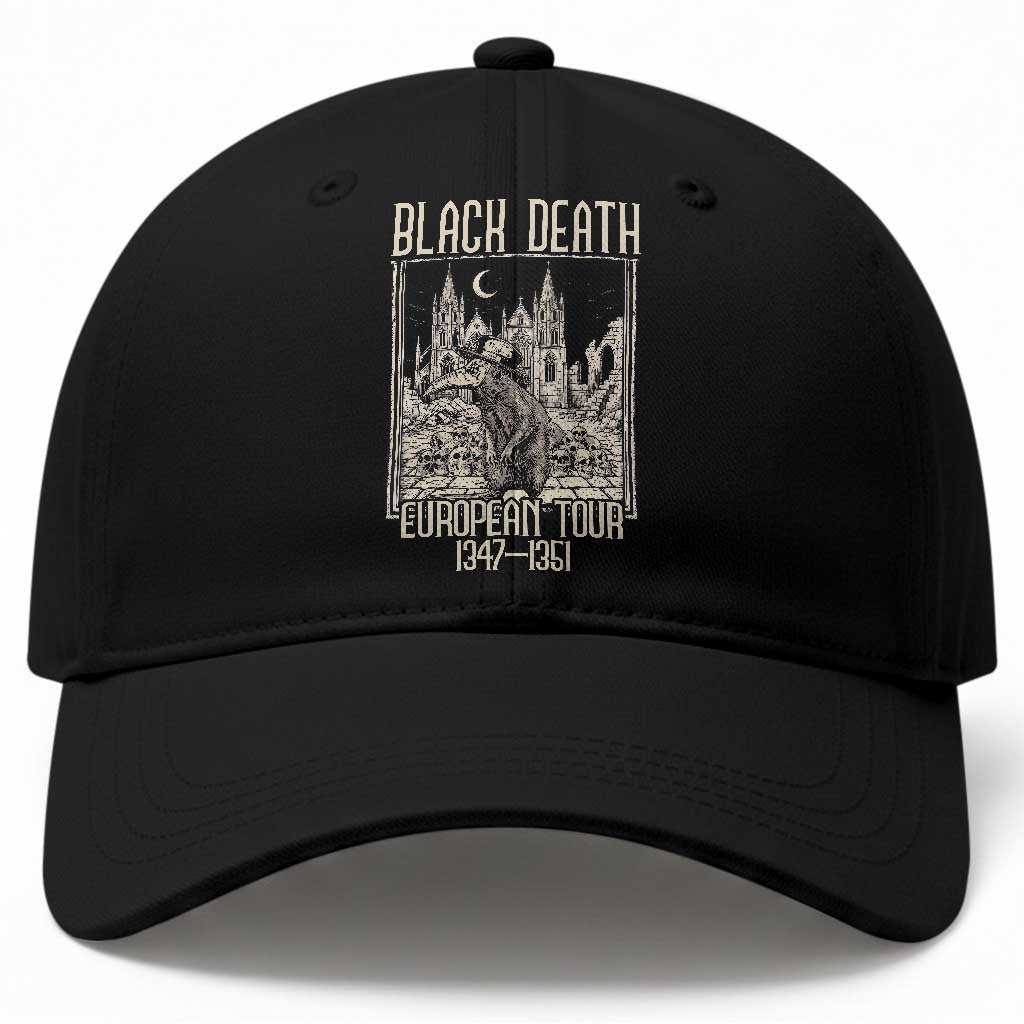 Black Death European Tour Plague Rat Baseball Cap Medieval History Gift