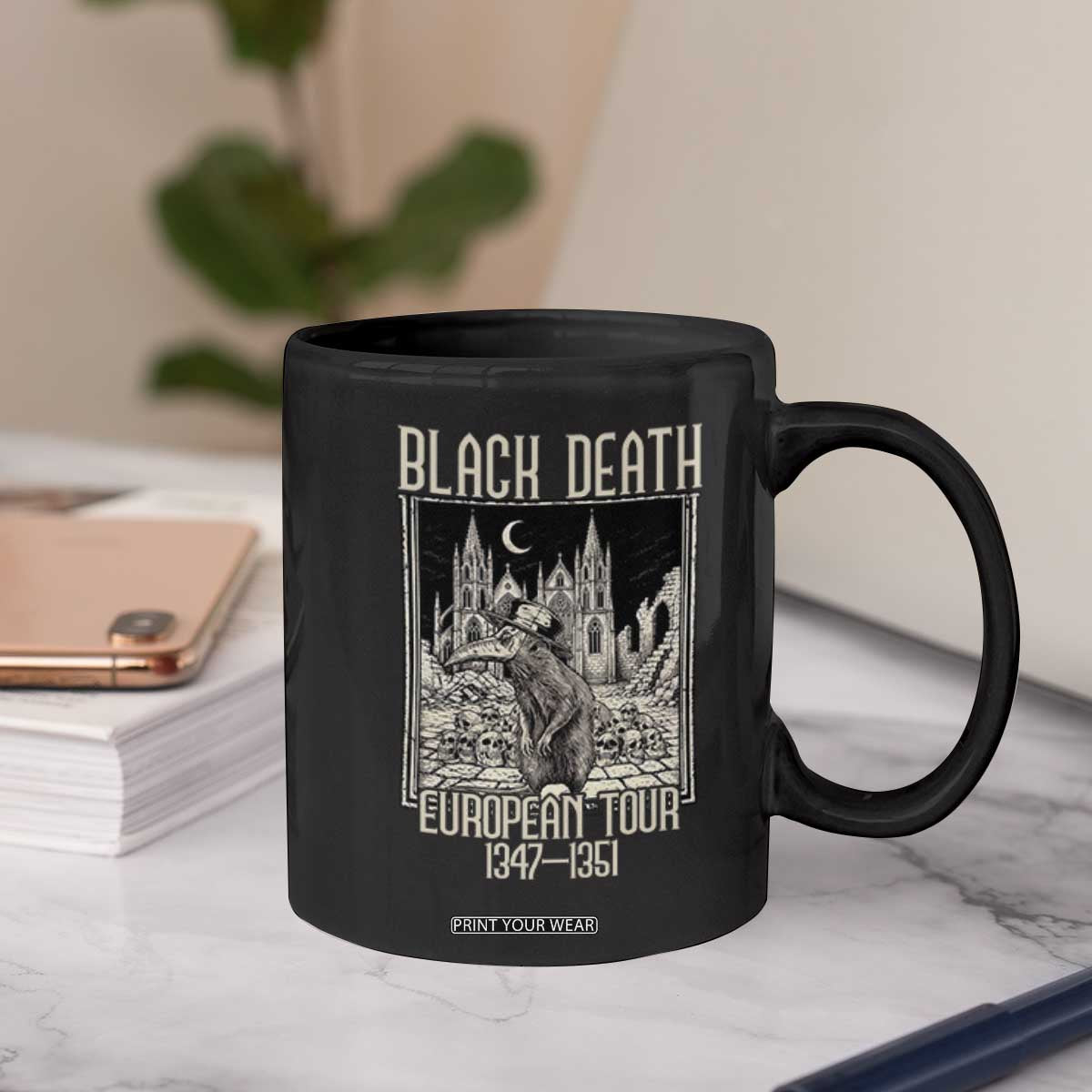 Black Death European Tour Plague Rat Coffee Mug Medieval History Gift