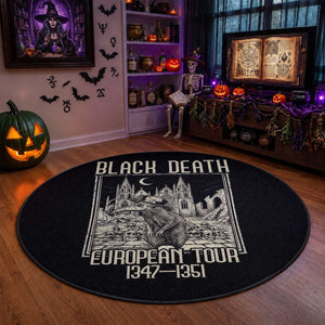Black Death European Tour Plague Rat Round Rug Medieval History Gift