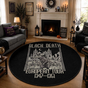 Black Death European Tour Plague Rat Round Rug Medieval History Gift