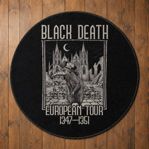 Black Death European Tour Plague Rat Round Rug Medieval History Gift