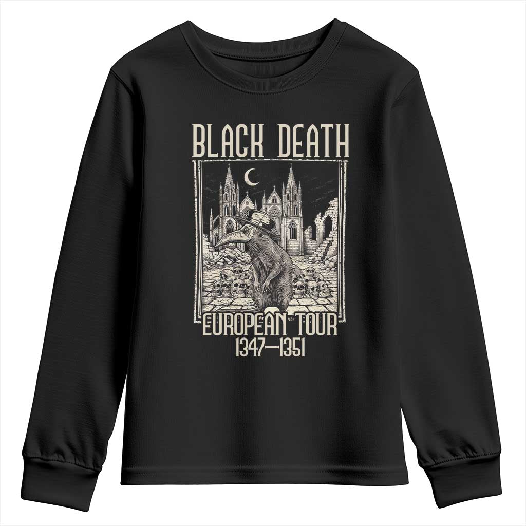 Black Death European Tour Plague Rat Youth Sweatshirt Medieval History Gift