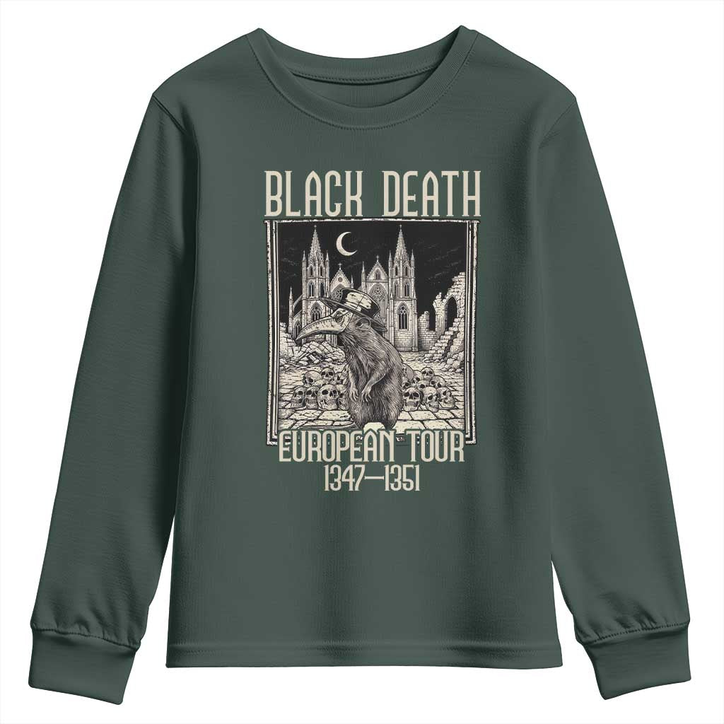 Black Death European Tour Plague Rat Youth Sweatshirt Medieval History Gift