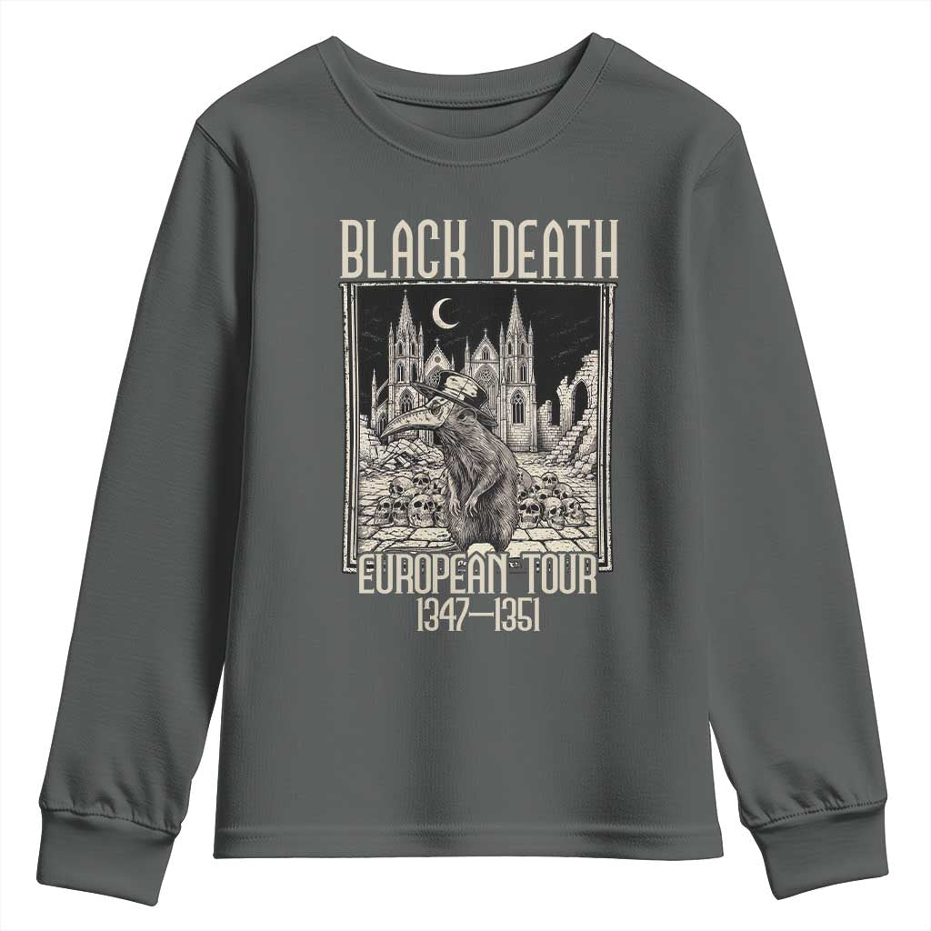 Black Death European Tour Plague Rat Youth Sweatshirt Medieval History Gift