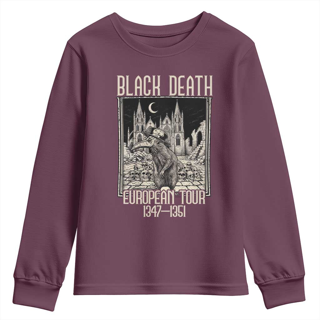 Black Death European Tour Plague Rat Youth Sweatshirt Medieval History Gift
