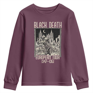 Black Death European Tour Plague Rat Youth Sweatshirt Medieval History Gift