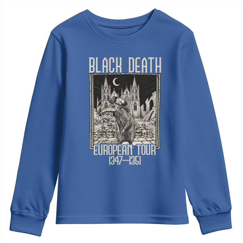 Black Death European Tour Plague Rat Youth Sweatshirt Medieval History Gift