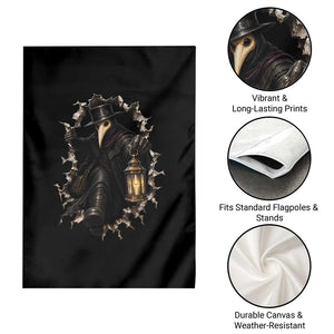 Gothic Plague Doctor Horror Garden Flag Spooky Medieval Dark Folklore