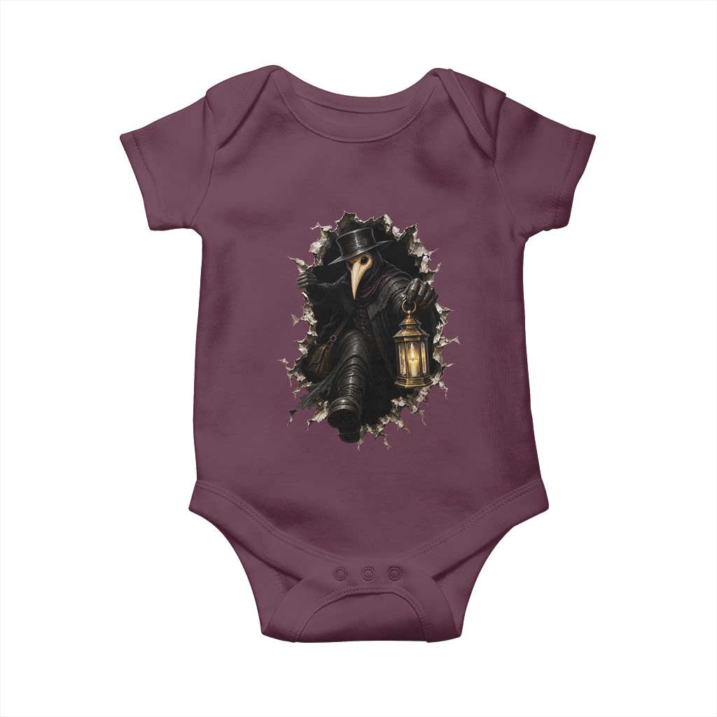 Gothic Plague Doctor Horror Baby Onesie Spooky Medieval Dark Folklore