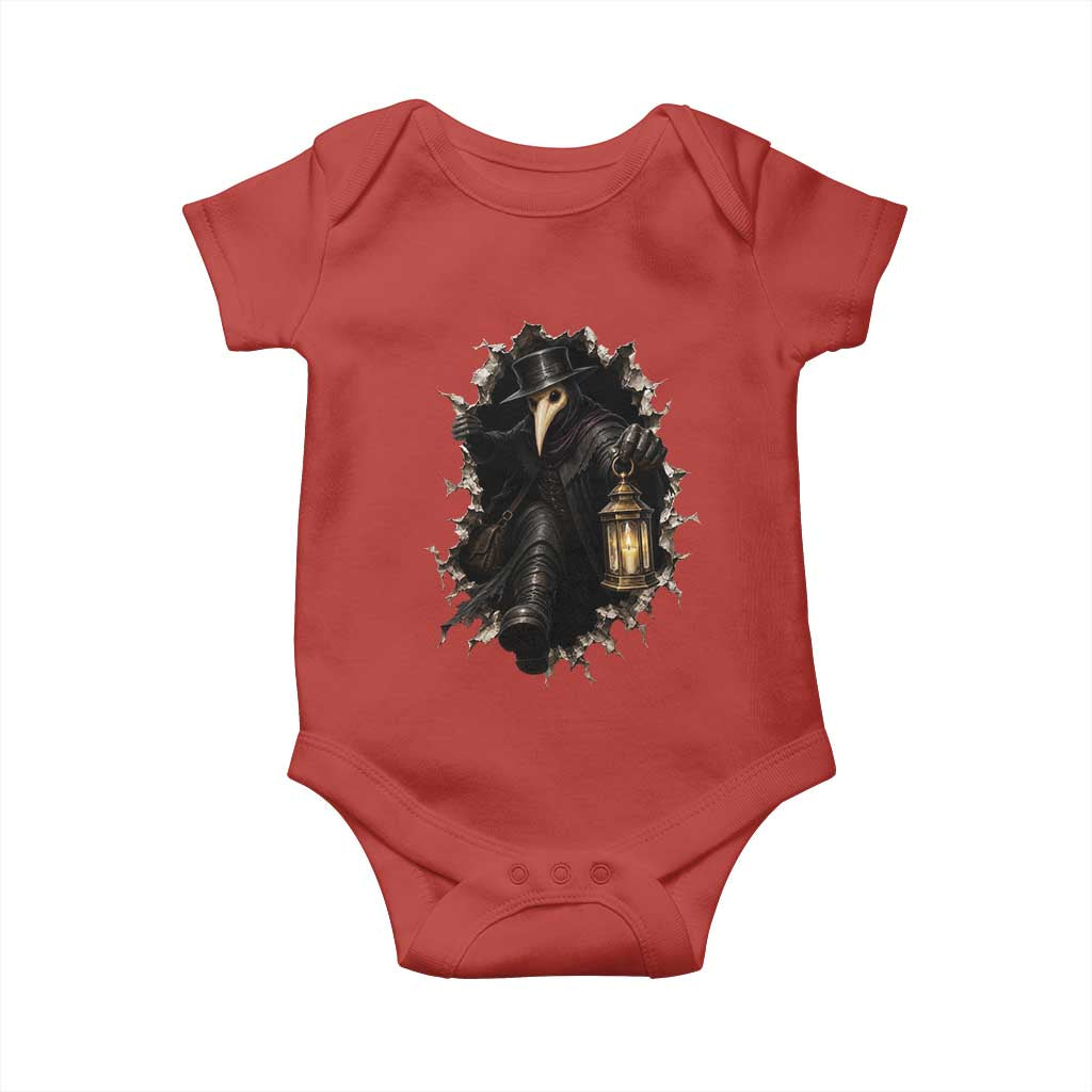Gothic Plague Doctor Horror Baby Onesie Spooky Medieval Dark Folklore