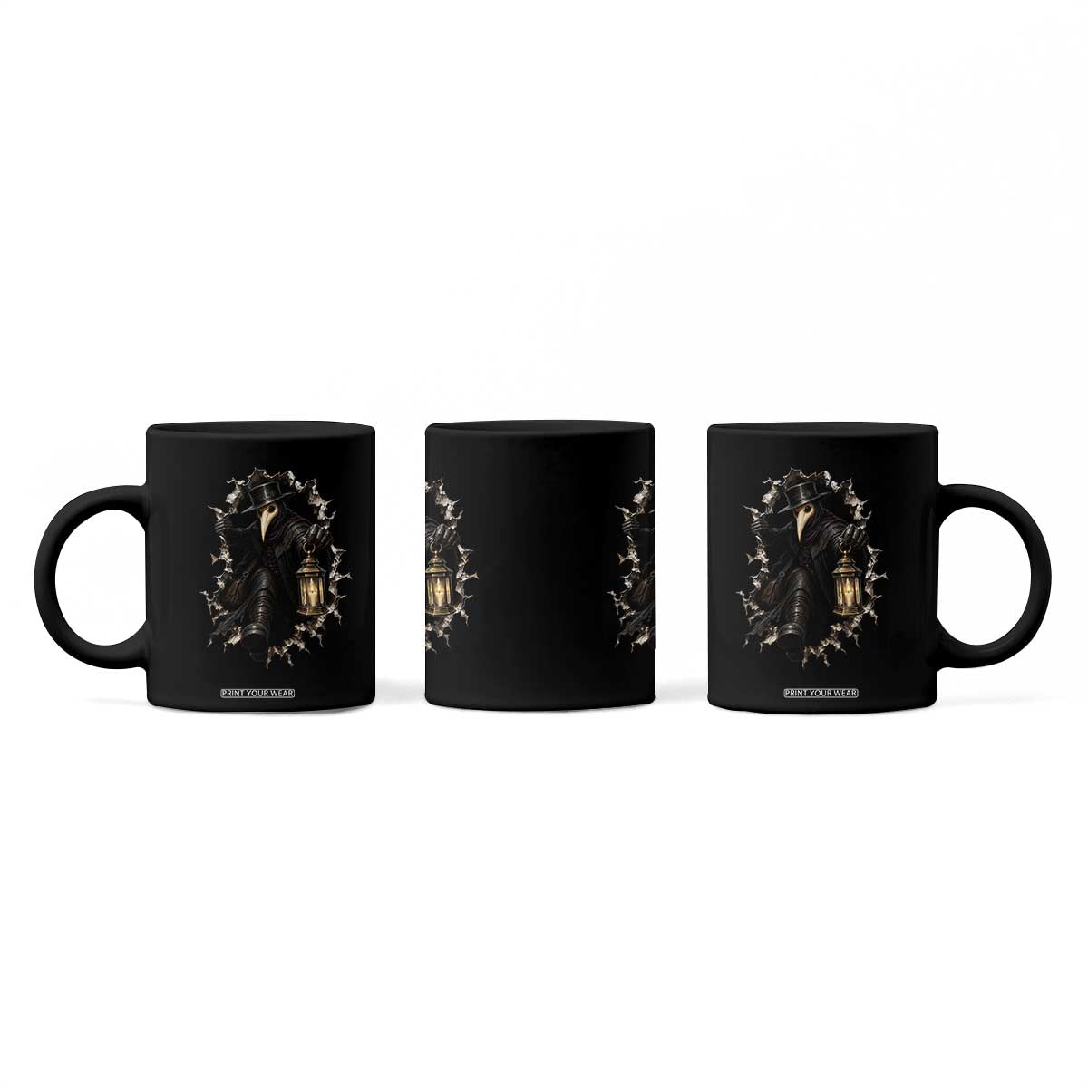 Gothic Plague Doctor Horror Coffee Mug Spooky Medieval Dark Folklore