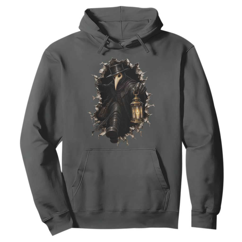 Gothic Plague Doctor Horror Hoodie Spooky Medieval Dark Folklore
