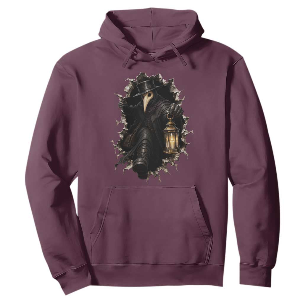 Gothic Plague Doctor Horror Hoodie Spooky Medieval Dark Folklore