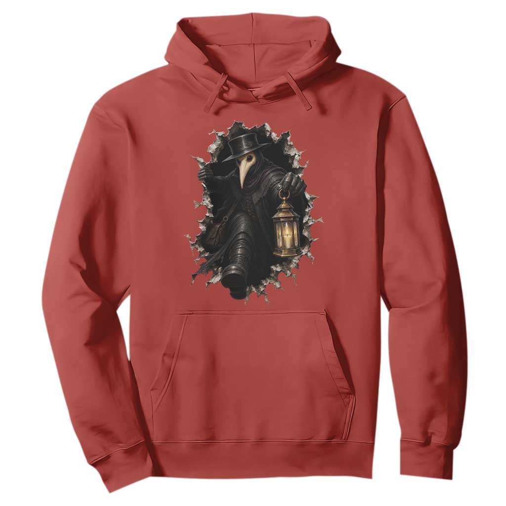 Gothic Plague Doctor Horror Hoodie Spooky Medieval Dark Folklore