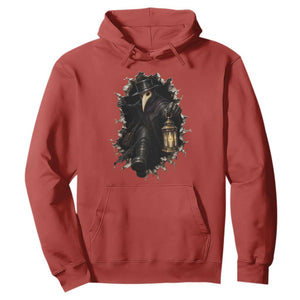Gothic Plague Doctor Horror Hoodie Spooky Medieval Dark Folklore
