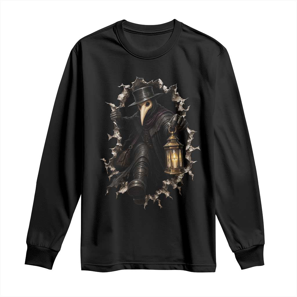 Gothic Plague Doctor Horror Long Sleeve Shirt Spooky Medieval Dark Folklore