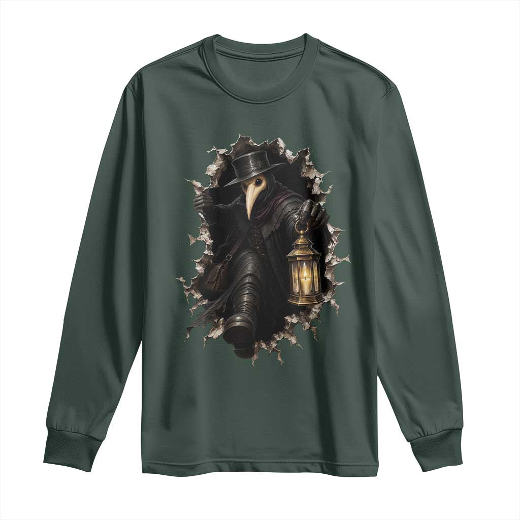 Gothic Plague Doctor Horror Long Sleeve Shirt Spooky Medieval Dark Folklore