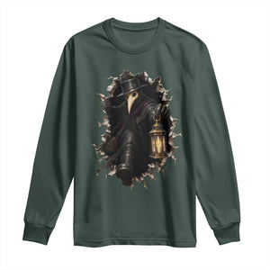 Gothic Plague Doctor Horror Long Sleeve Shirt Spooky Medieval Dark Folklore