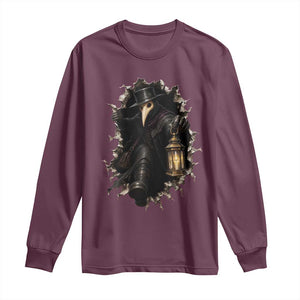 Gothic Plague Doctor Horror Long Sleeve Shirt Spooky Medieval Dark Folklore