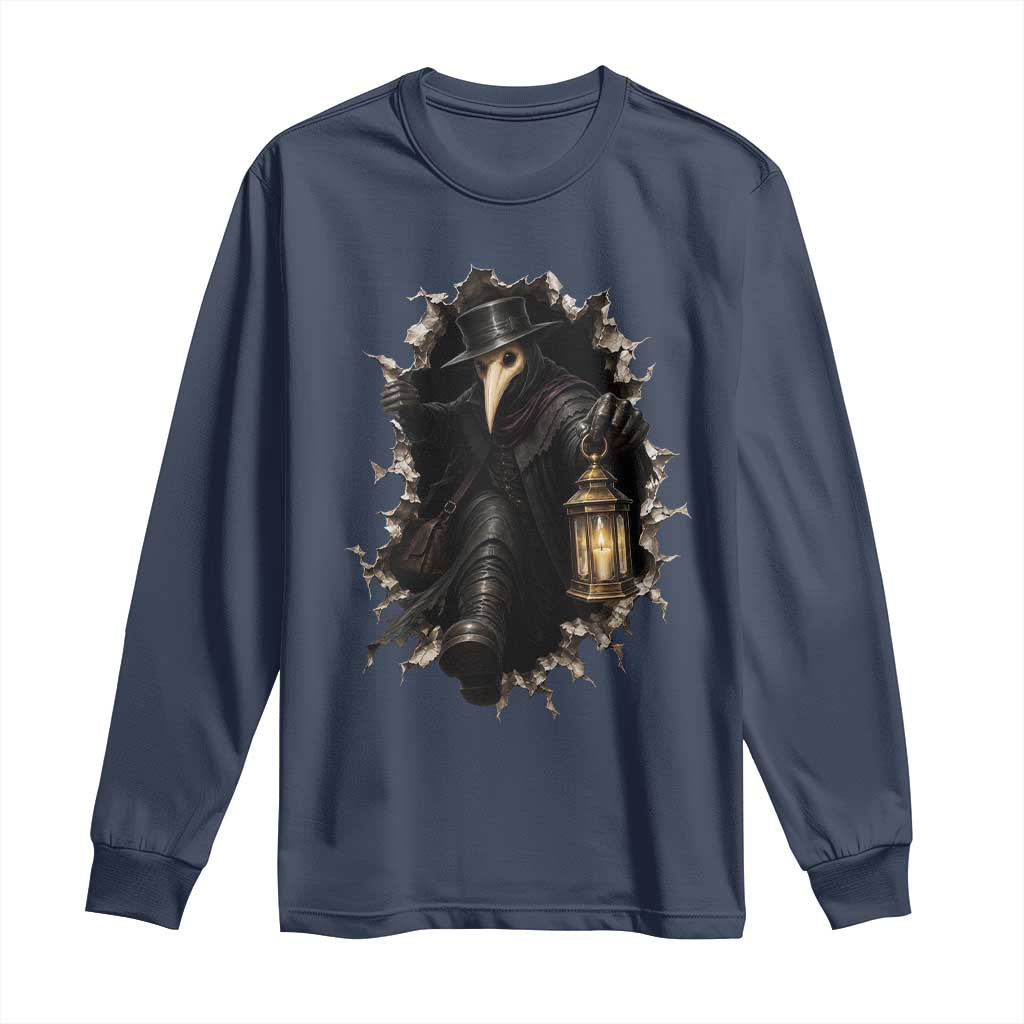 Gothic Plague Doctor Horror Long Sleeve Shirt Spooky Medieval Dark Folklore