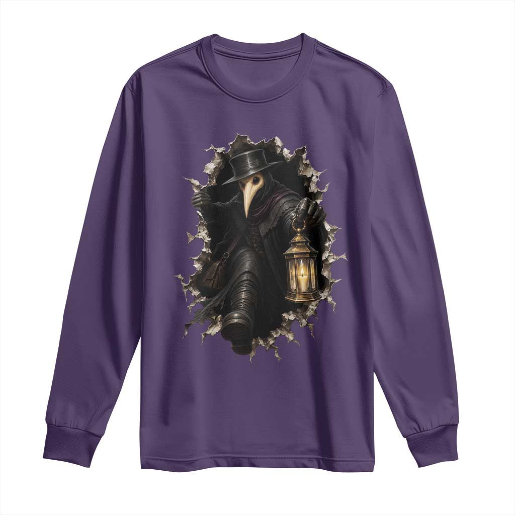 Gothic Plague Doctor Horror Long Sleeve Shirt Spooky Medieval Dark Folklore