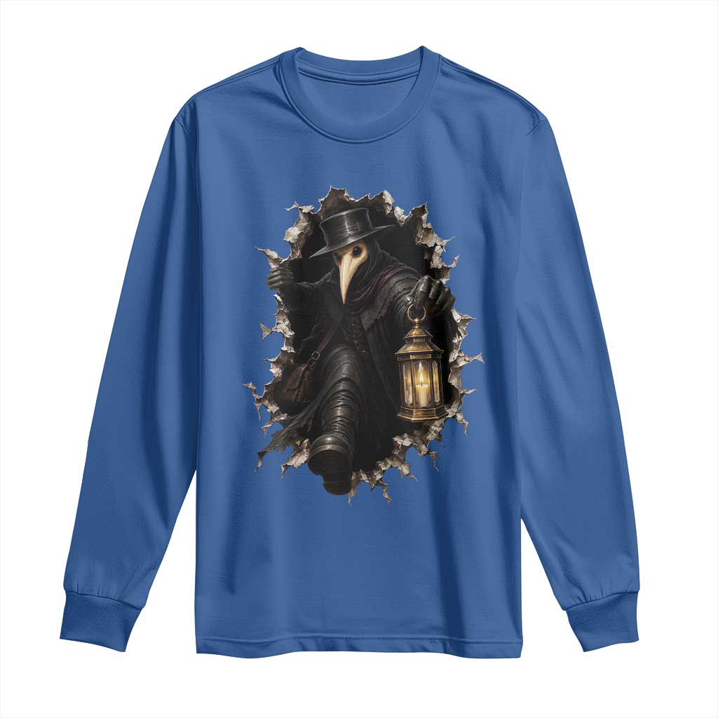 Gothic Plague Doctor Horror Long Sleeve Shirt Spooky Medieval Dark Folklore