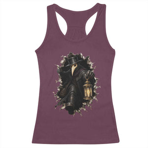 Gothic Plague Doctor Horror Racerback Tank Top Spooky Medieval Dark Folklore