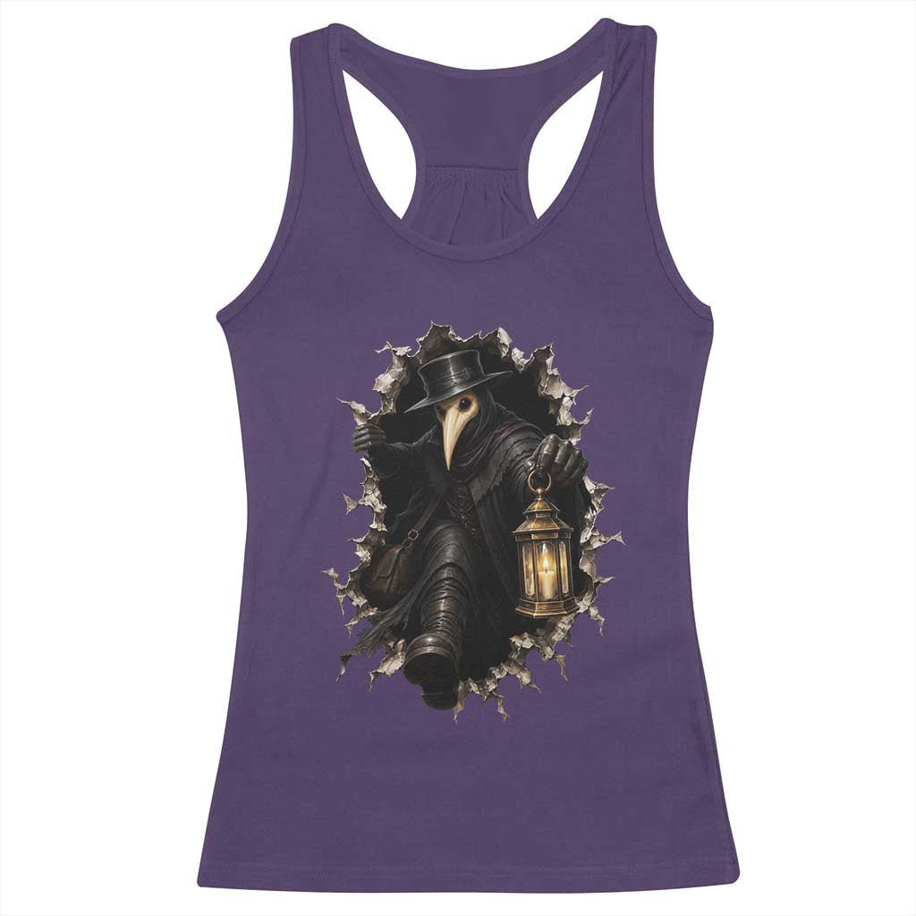 Gothic Plague Doctor Horror Racerback Tank Top Spooky Medieval Dark Folklore