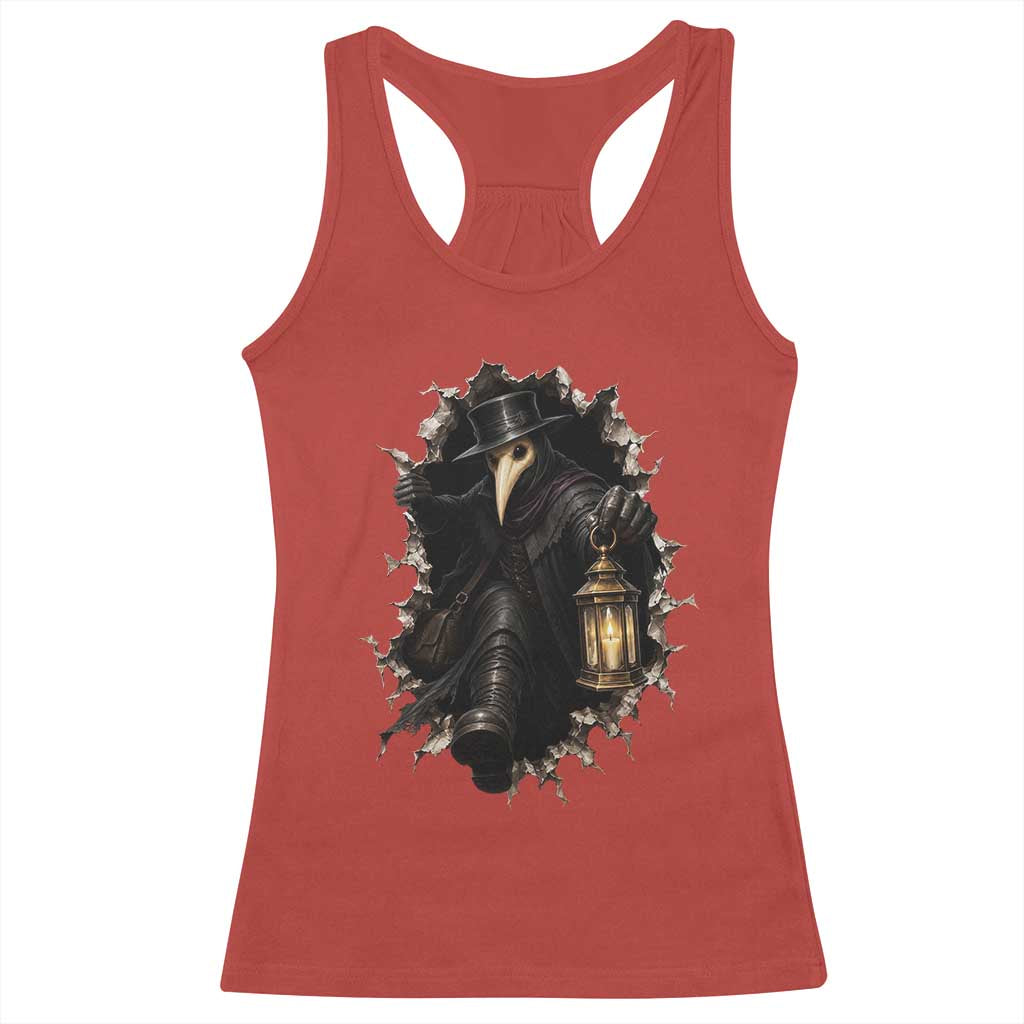 Gothic Plague Doctor Horror Racerback Tank Top Spooky Medieval Dark Folklore