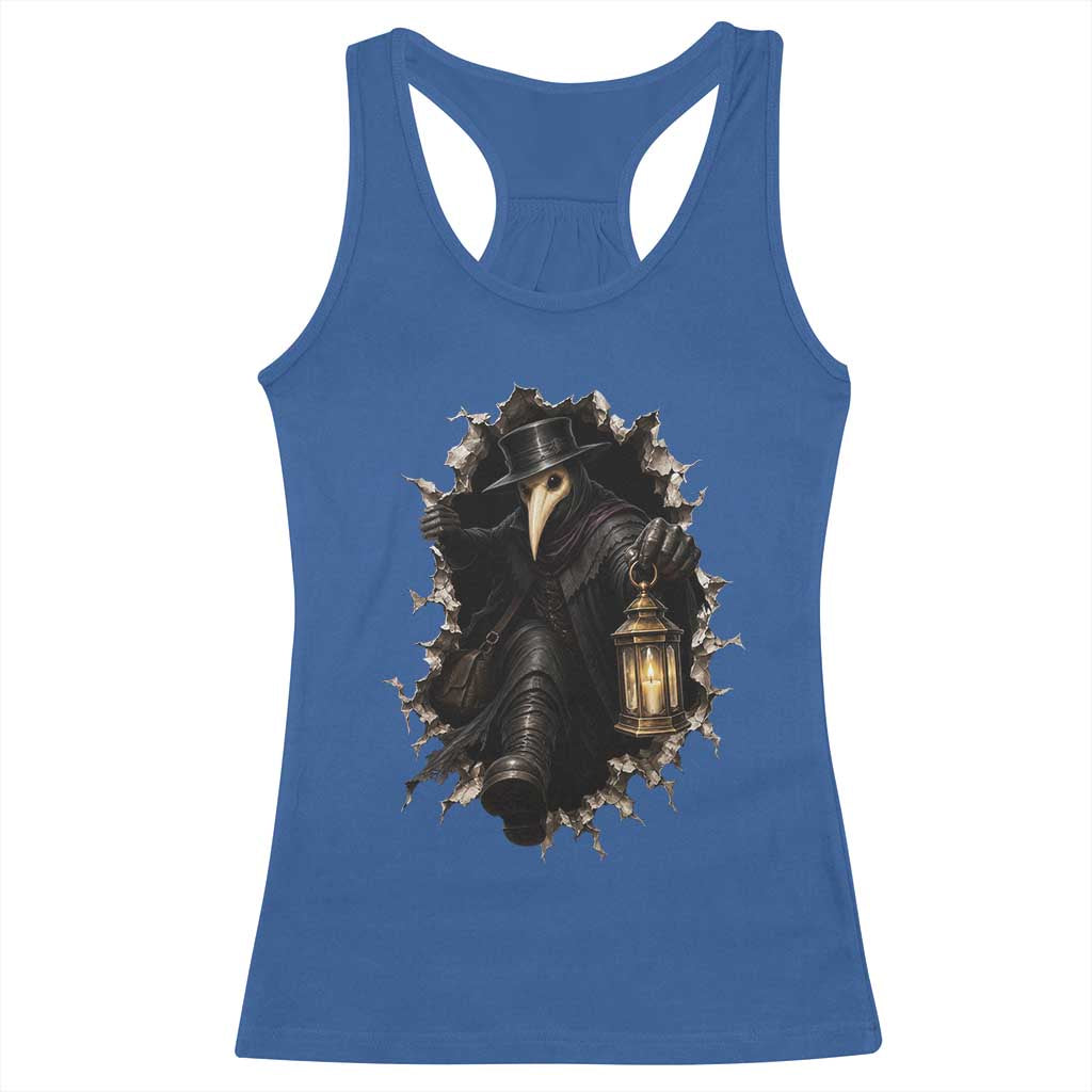 Gothic Plague Doctor Horror Racerback Tank Top Spooky Medieval Dark Folklore