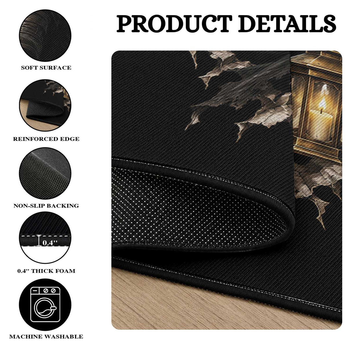 Gothic Plague Doctor Horror Round Rug Spooky Medieval Dark Folklore