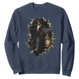 Gothic Plague Doctor Horror Sweatshirt Spooky Medieval Dark Folklore