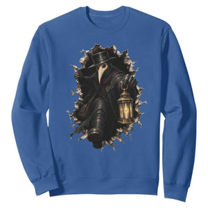 Gothic Plague Doctor Horror Sweatshirt Spooky Medieval Dark Folklore