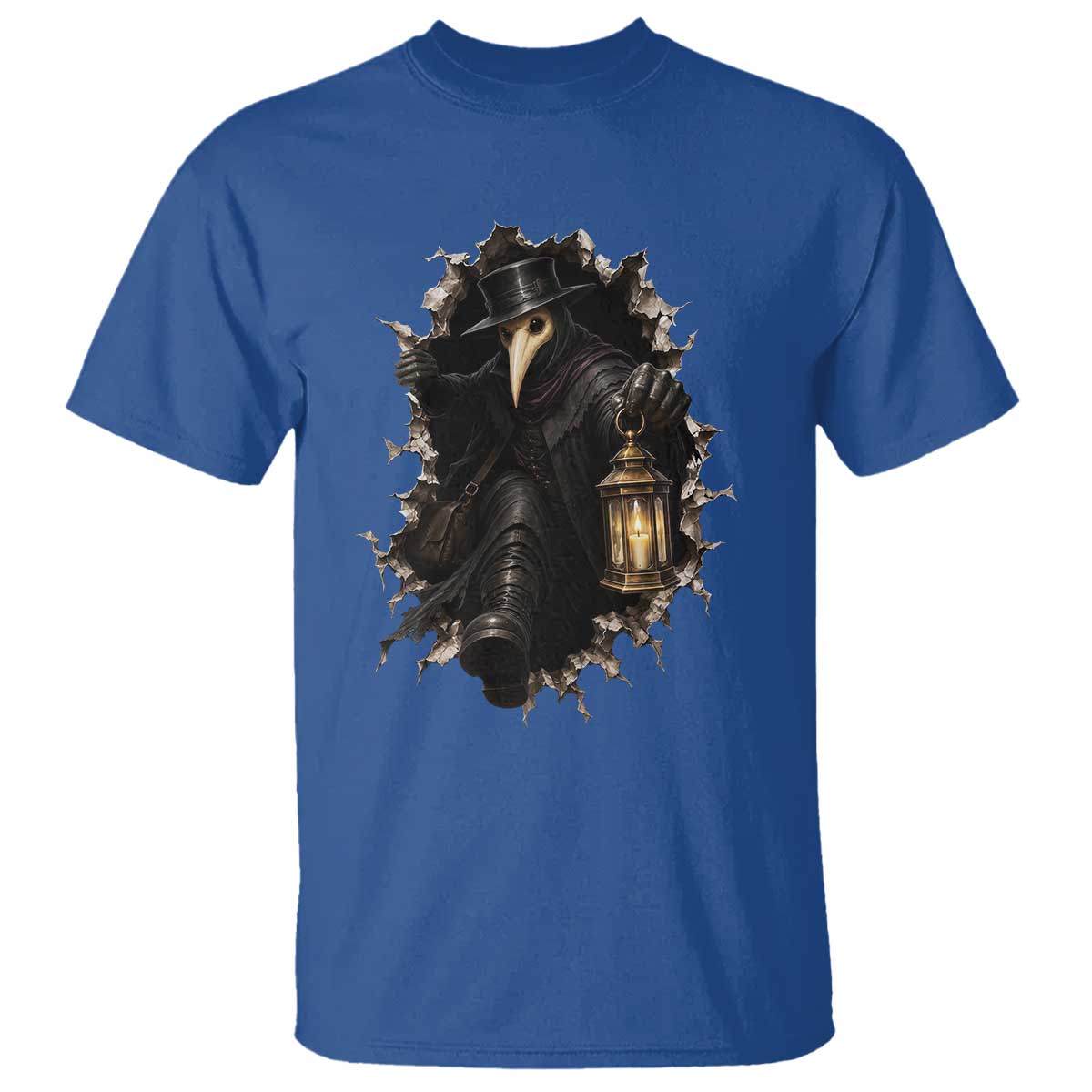 Gothic Plague Doctor Horror T Shirt Spooky Medieval Dark Folklore
