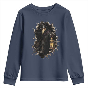 Gothic Plague Doctor Horror Youth Sweatshirt Spooky Medieval Dark Folklore