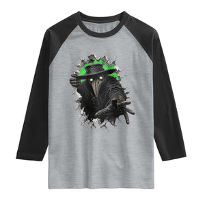 Halloween Plague Doctor Raglan Shirt Gothic Medieval History Gift
