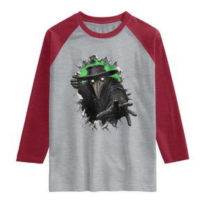 Halloween Plague Doctor Raglan Shirt Gothic Medieval History Gift