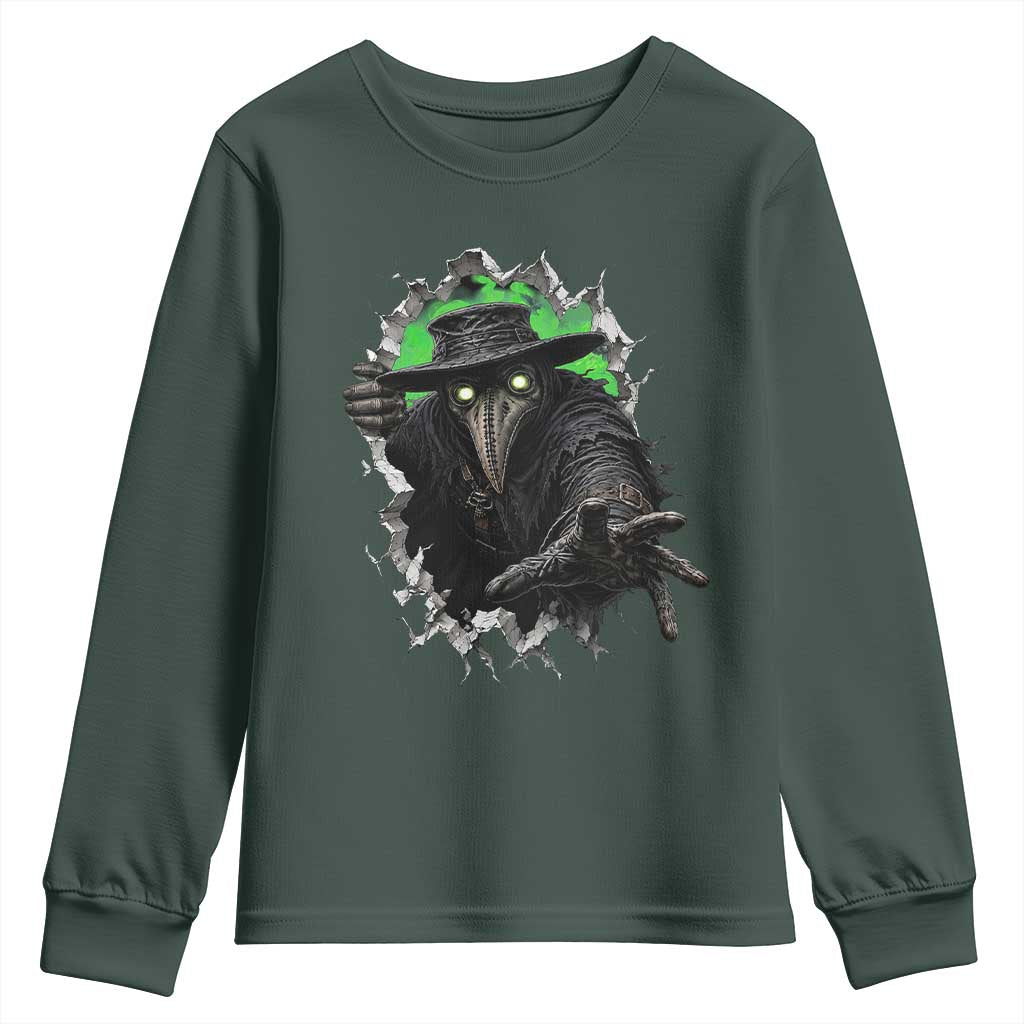 Halloween Plague Doctor Youth Sweatshirt Gothic Medieval History Gift